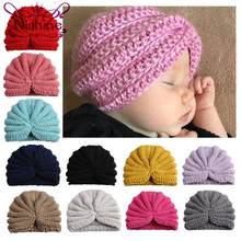 Nishine New Girls India Hat Kids Winter Beanie Hats Baby Knitted Hats Caps Turban Headwear for Children Hair Accessories 2024 - buy cheap