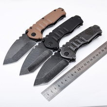 Brave Fighter-cuchillo plegable táctico para caza y acampada, herramienta EDC de bolsillo con mango de acero lavado, hoja 440, 57HRC 2024 - compra barato