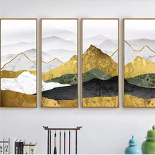 3D-обои на заказ wellyu, фотообои, новый китайский фон, настенные абстрактные золотые чернила, пейзаж, художественные 3d обои, фрески 2024 - купить недорого