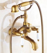 Kit de torneira de banheira clássica ktf315 para parede, sistema de banheira com ducha manual, com telefone 2024 - compre barato