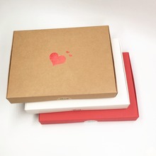 12 шт 20*15*2,5 см Красное сердце Свадебная любимая коробка с бесплатными наклейками крафт упаковка подарочная коробка 2024 - купить недорого