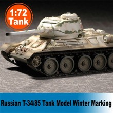 Tanque ensamblado a escala 1:72, tanque estático, modelo ruso T-34/85, marca de invierno, tanque coleccionable de colores, 36271 2024 - compra barato