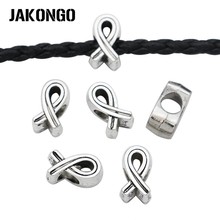 JAKONGO-Cuentas espaciadoras chapadas en plata antigua, abalorios redondos sueltos para la fabricación de joyas, accesorios de pulsera de 11x7mm, 10 Uds. 2024 - compra barato