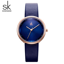 Relógio de pulso feminino de couro da moda shengke, relógio de quartzo para mulheres 2019 sk, montre femme # k8040 2024 - compre barato