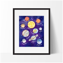 Sistema Solar planetas ilustración niños Pared de habitación arte lienzo cartel impresión espacio Luna sol CUADRO DE LA TIERRA guardería niños habitación Decoración 2024 - compra barato