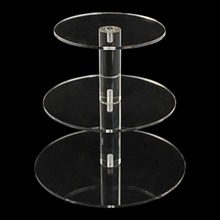 3 Tier Crystal Clear Circle Acrylic Round Cupcake Stand for Wedding Party Cake Display Decor Cake Tools Bakeware Kitchen Dining 2024 - купить недорого