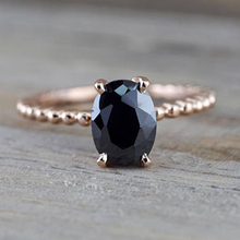 Black Stone Rings for Women Wedding Engagement Ring Gift Rose Gold Luxury Ring Minimalist Jewelry Bague Femme Anillos O5D096 2024 - buy cheap