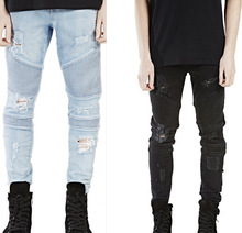 Summer Winter Jeans Pants Men Hole Ripped Denim Trousers  Slim Fit Streetwear Plus Size 2024 - buy cheap