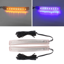 1Pair Universal Car Auto Soft LED Side Door Mirror Lamp Indicator Signal Lamp 18 Yellow+Blue LED Turn Signal Light Vehicle bulb 2024 - buy cheap