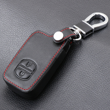 Кожаный чехол для ключей с дистанционным управлением, чехол с 2 кнопками для Toyota RAV4 Land Cruiser Camry Highlander Prado Prius Yaris Corolla Vitz 2024 - купить недорого
