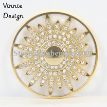 Vinnie-collar con colgante de monedas de acero inoxidable, gran disco, 33mm 2024 - compra barato