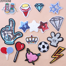 ZOTOONE 14Pcs Wild Sequin Star Iron on Patches for Clothes Embroidered Patch DIY Applications Clothing Badges Stickers Appliques 2024 - buy cheap