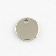 304 Stainless Steel Blank Stamping Tag Flat Round Charms Pendants, Stainless Steel Color, 8x1mm, Hole: 1mm 2024 - buy cheap