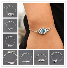 Hot Sale Blue Eye Accessories Vintage Creative Handcuffs Metal Heart Bracelet Bangle For Women Men Unisex Bracelets Good Gift 2024 - buy cheap