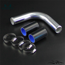 90 graus 35mm 1.38 "turbo tubo de tubulação de alumínio + silicone mangueira braçadeiras kits 2024 - compre barato
