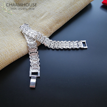 Pure Silver 925 Bracelets For Women 12mm Wide Link Chain Bangle Bracelet Pulseira Wristband Fashion Jewelry Accessories Bijoux 2024 - buy cheap