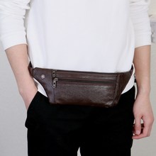 Fanny Pack Men 2021 New Streetwear Leather Solid Color Mini Waist Belt Bags Purse Hip Small Travel Pouch Marsupio Uomo Heuptas 2024 - buy cheap