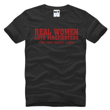 Camiseta con estampado de letras de Bomberos de amor para hombre y mujer, camisa de manga corta con cuello redondo, de algodón, 2016 2024 - compra barato