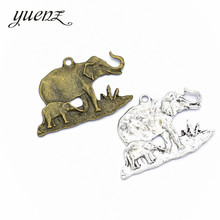 YuenZ 5pcs Antique silver color Metal Elephant Charms Retro DIY Fashion Handmade Pendant Charms for Jewerly Making 33*25mm D9284 2024 - buy cheap