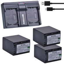 Batería + cargador USB Dual para Sony NP-FV100, SX15, DCR-SR15, FDR-AX100, HC9, PJ10, TD20V, 3900mAh, HDR-CX105 NP FV100, NPFV100, 3 uds. 2024 - compra barato