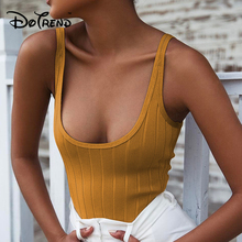 Novo bodysuit sexy feminino de malha, verão, slim, sem mangas, básico, 2019 2024 - compre barato