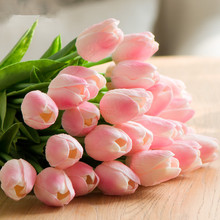 Высокое качество 1 шт Белый Розовый тюльпан Pu мини тюльпан настоящий сенсорный цветок букет Искусственные Шелковые цветы для дома украшение для вечеринки свадьбы 2024 - купить недорого