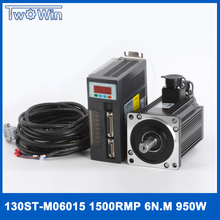 Servomotor de CA de 0,95 kW, 1500rpm, 6N.M, 950W, 130ST-M06015, con Cables de 3 metros 2024 - compra barato