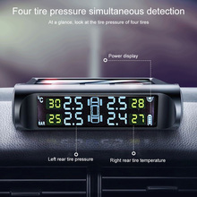 Monitor de pressão de pneu solar automotivo, sistema de monitoramento sem fio com 4 sensores tpms de monitor digital em lcd 2024 - compre barato