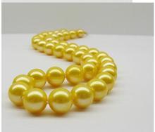 Collar de perlas redondas de oro auténtico del Mar del Sur, pendiente AAA, 17 ", 16mm, novedad 2024 - compra barato