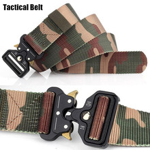200pcs Men CS Tactical Belts Nylon Military Waist Belt+Buckle Adjustable Heavy Duty Camo Training Waistband Hunting Accessories 2024 - buy cheap