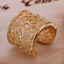 Ring  Inlaid Zircon Golden Ring  Multi Hearts Opened Jewelry Wholesale Free Shipping skaj LR107 2024 - buy cheap
