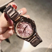 Cool Caramel Women New Brand Fashion Watches Luxury Inner Crystals Dress Wrist watch Anti Fading Full Steel Bracelet Watch Shell 2024 - buy cheap