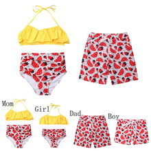 Traje de baño a juego para hombre y mujer, conjunto de Bikini a juego con estampado Floral, para madre e hijo, bañadores 2024 - compra barato