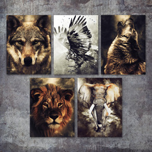 Animal Wolf Tiger Canvas Pictures Eagle Elephant Nordic Home Decor Paintings Wall Art Printed Poster Hotel Modular Living Room 2024 - buy cheap