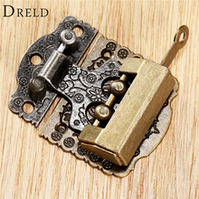 2Pcs Chinese Brass Hardware Vintage Bronze Wooden Box Cabinet Toggle Latch Hasp+Antique Chinese Old Lock Furniture Accessories 2024 - buy cheap