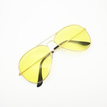 Yellow Anti-UV Night Vision Goggles Pilot Retro Classic Sunglasses Driving Mirror Male And Women Sun Glasses Riding 2024 - buy cheap
