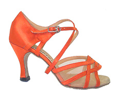 New Orange Satin Mesh Ballroom LATIN Dance Shoes SALSA  Dance Shoes Performance Dance Shoes All Size 2024 - buy cheap