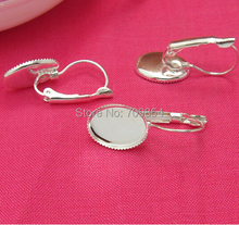 100pcs/lot 10*14mm silver tone OVAL ear clip jewelry clip 2024 - buy cheap