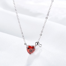 Женское ожерелье с цепочкой из стерлингового серебра 925 пробы, с изображением сердца из красного циркония, с эффектом памяти, SNE389 2024 - купить недорого