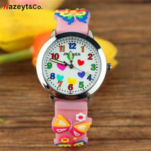 3D children cartoon luminous pointer quartz watch boys and girls color heart pupil jelly silicone table 2024 - buy cheap