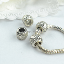 Wholesale 50pcs Metal antique tibetan silver charms carved big hole round beads fit diy for europe bracelet z42635 2024 - buy cheap