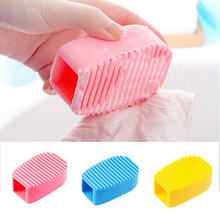 Cepillo de limpieza de silicona de mano espesamiento de silicona cepillo de lavandería Mini arandela de plástico trompeta de Color caramelo 2024 - compra barato