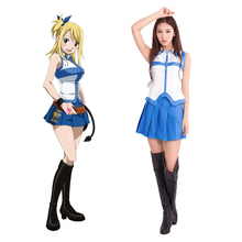 Disfraz de Fairy Tail de Anime, kawaii uniforme escolar de Heartfilia, traje de marinero para fiesta de Halloween (Tops + falda) 2024 - compra barato