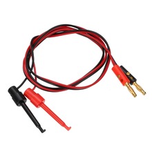 Conector de Banana chapado en oro para Clip de gancho de prueba, 1 par, 4mm, Cable de plomo de 1M, Mayitr para herramientas de prueba de multímetro 2024 - compra barato