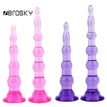 Zerosky Flexible TPE Anal Beads Butt Plug Masturbator Toy Anal Plug Prostate Massager With Suction Cup Sex Toy For Men Women 2024 - buy cheap