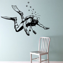 New Scuba Diver Wall Stickers Vintage Style Home Decor Sticker Removable Wall Decals Vinyl 2024 - buy cheap