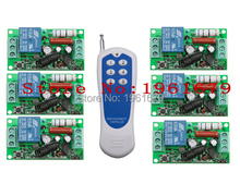 AC 220 V  10 A  1 channel  RF Wireless Remote Control   6 pcs Receiver  & 1 pcs Transmitter Learning code 315mhz 2024 - buy cheap