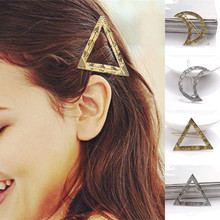 Vintage Women Girls Fashion Hairpins Hollow Triangle Moon Hair Clip Barrette Metal Hairpin Holder Wedding Party Hair Accessories 2024 - buy cheap
