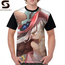 Camiseta masculina estampada nanachi, camiseta de poliéster para homens, mangas curtas e tamanho grande 2024 - compre barato