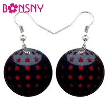 Bonsny Acrylic Christmas Decoration Ball Earrings Drop Dangle Party Ornaments Jewelry For Women Teens Gift Charms Wholesale 2018 2024 - buy cheap